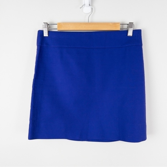 J Crew Factory Womens Egyptian Blue Cotton Mini Skirt Size 4 - Picture 2 of 9